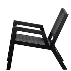 Wohnen Outdoor Armlehnenstuhl in Schwarz - Fiela (2er Set)