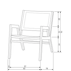 Wohnen Outdoor Armlehnenstuhl in Schwarz - Fiela (2er Set)