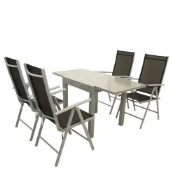 Outdoor Essgruppe aus Aluminium - Trenta (fünfteilig)^Wohnen