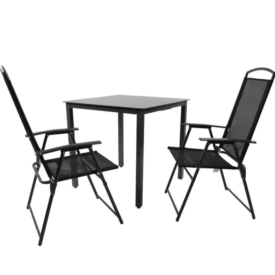 Outdoor Essgruppe mit zwei Klappstühlen - Saridio (dreiteilig)^Wohnen Best