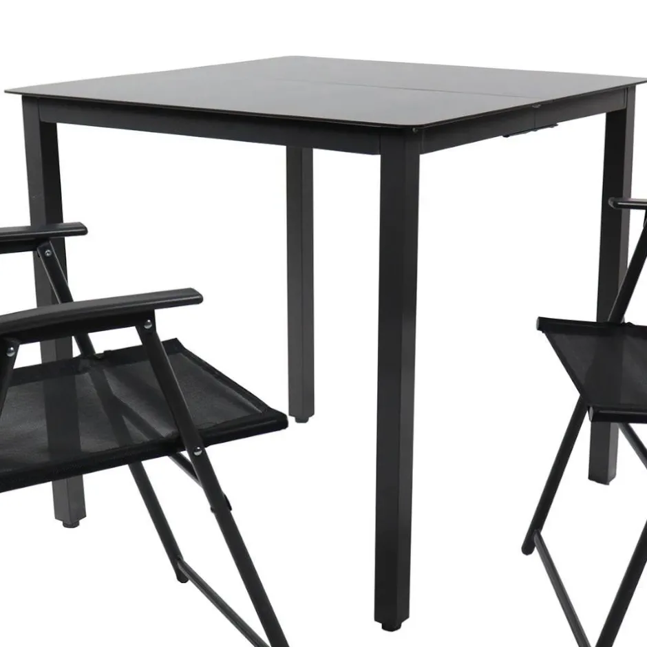 Outdoor Essgruppe mit zwei Klappstühlen - Saridio (dreiteilig)^Wohnen Best