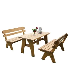 Outdoor Sitzgruppe Brixen aus Kiefer Massivholz (dreiteilig)^Wohnen