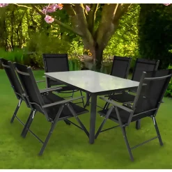 Outdoor Sitzgruppe mit Glastisch - Franatico (siebenteilig)^Wohnen New