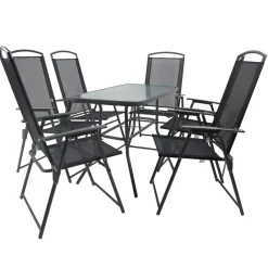 Wohnen Outdoor Tisch & Klappstühle Set - Alcamo (siebenteilig)