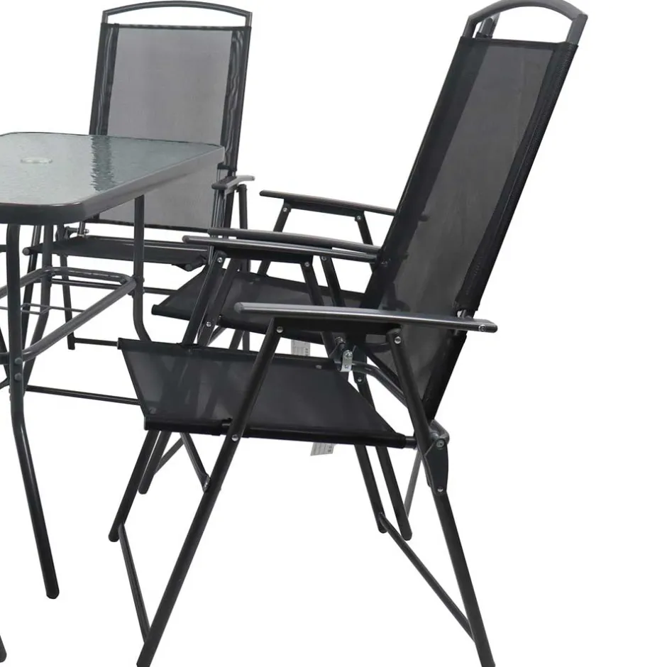 Wohnen Outdoor Tisch & Klappstühle Set - Alcamo (siebenteilig)