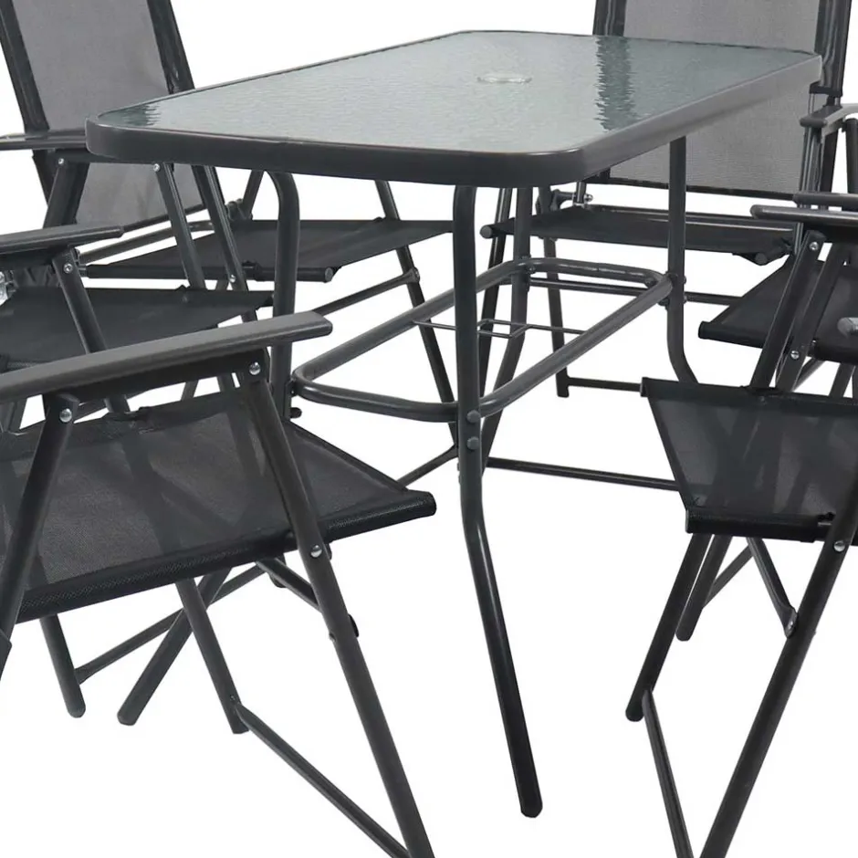 Wohnen Outdoor Tisch & Klappstühle Set - Alcamo (siebenteilig)