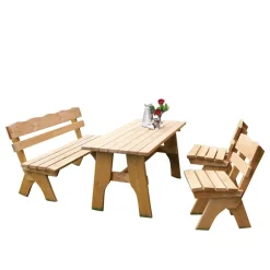 Outdoor Tischgruppe Brixen aus Kiefer Massivholz (vierteilig)^Wohnen Sale