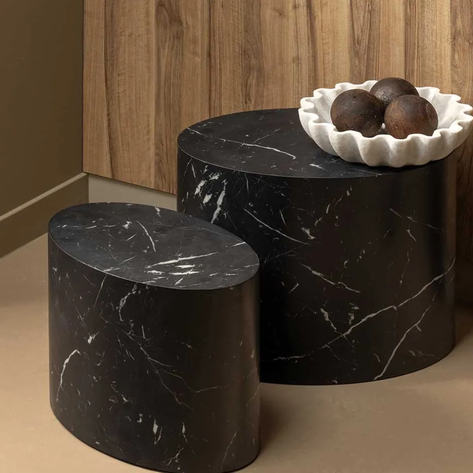 Wohnen Ovale Beistelltische als Paar - Geneke (zweiteilig)