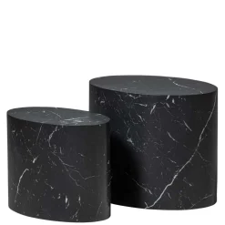 Wohnen Ovale Beistelltische als Paar - Geneke (zweiteilig)