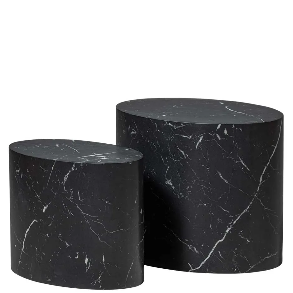 Wohnen Ovale Beistelltische als Paar - Geneke (zweiteilig)