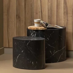 Wohnen Ovale Beistelltische als Paar - Geneke (zweiteilig)