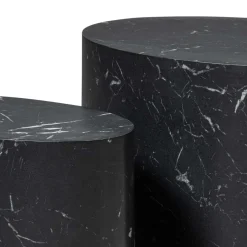 Wohnen Ovale Beistelltische als Paar - Geneke (zweiteilig)