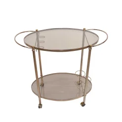 Wohnen Ovaler Barwagen mit Glas Twinta & Metall Bronzefarben