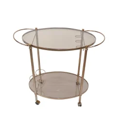 Wohnen Ovaler Barwagen mit Glas Twinta & Metall Bronzefarben