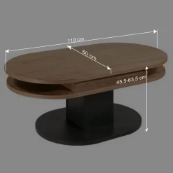 Ovaler Couchtisch höhenverstellbar - Padmas^Wohnen Hot