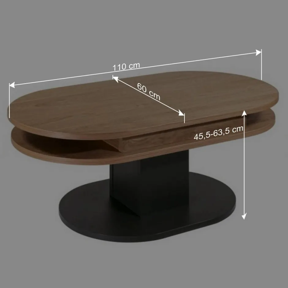 Ovaler Couchtisch höhenverstellbar - Padmas^Wohnen Hot