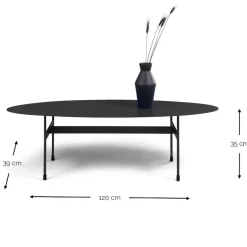 Wohnen Ovaler Couchtisch in Blau - Klaimak