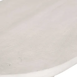 Wohnen Ovaler Couchtisch in Creme aus Massivholz - Nuvellas