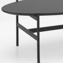 Ovaler Couchtisch in Dunkelgrau Keramik - Andrina^Wohnen Outlet