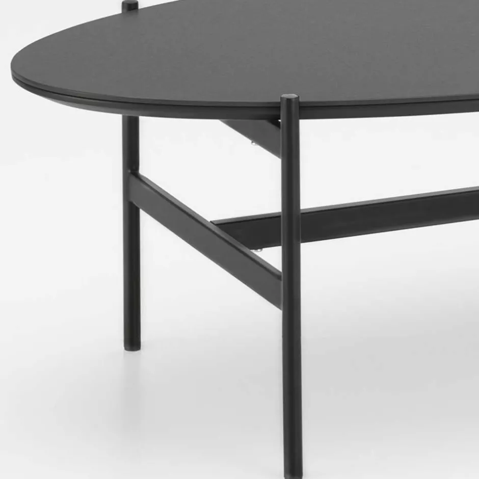 Ovaler Couchtisch in Dunkelgrau Keramik - Andrina^Wohnen Outlet