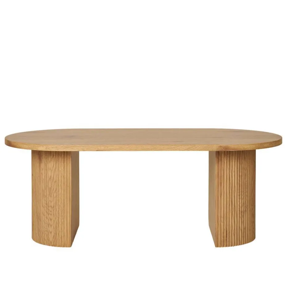 Ovaler Couchtisch in Eiche Holzoptik - Saracan^Wohnen Sale