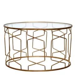 Ovaler Design Couchtisch aus Klarglas - Arsenal^Wohnen