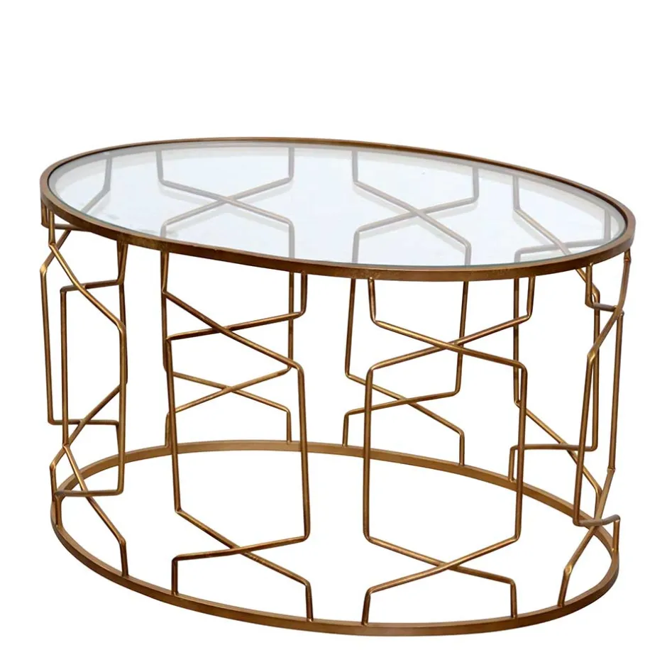 Ovaler Design Couchtisch aus Klarglas - Arsenal^Wohnen