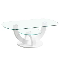 Wohnen Ovaler Design Glastisch fürs Wohnzimmer - Trucos