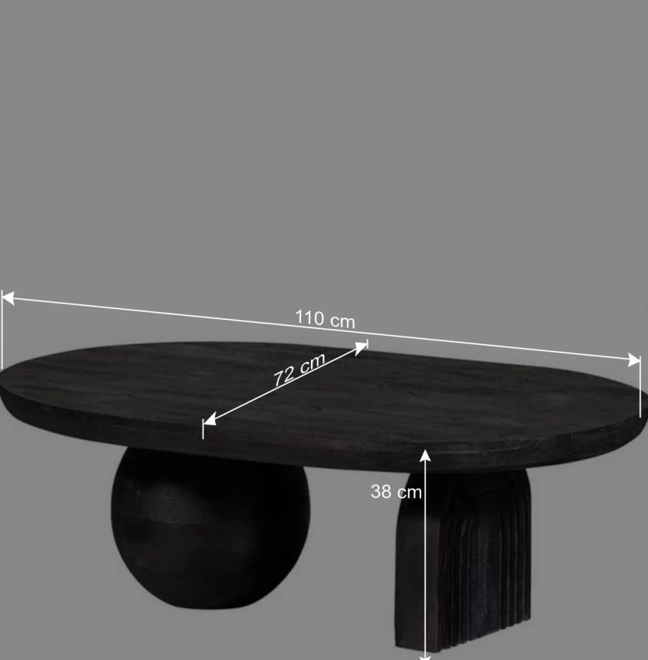 Ovaler Design-Couchtisch in Schwarz - Islando^Wohnen Sale