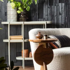 Ovaler Konsolentisch mit drei Ablagen - Piepona^Wohnen