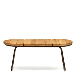 Wohnen Ovaler Outdoor Couchtisch aus Akazie massiv - Ragusca