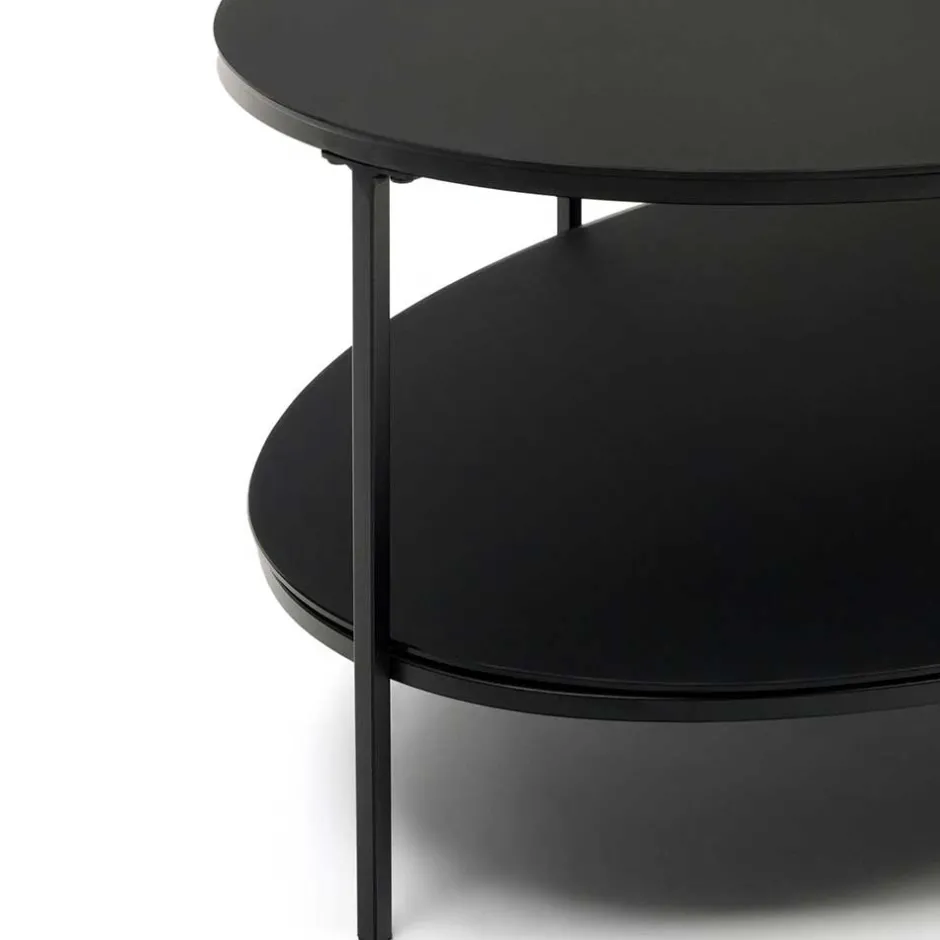 Ovaler Sofatisch aus Glas und Metall - Calama^Wohnen New