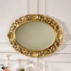 Ovaler Spiegel mit goldenem Rahmen - Carlenna^Wohnen Online