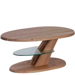 Wohnen Ovaler Wohnzimmertisch aus Wildeiche Bianco - Gibradoa