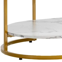 Ovaler Wohnzimmertisch im Marmor Look - Narkus^Wohnen New