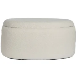 Wohnen Ovaler XL Hocker mit Stauraum-Truhe - Barracin