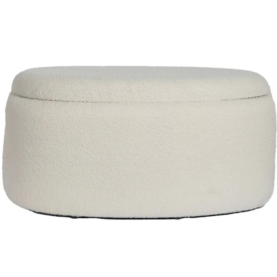 Wohnen Ovaler XL Hocker mit Stauraum-Truhe - Barracin