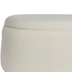 Wohnen Ovaler XL Hocker mit Stauraum-Truhe - Barracin