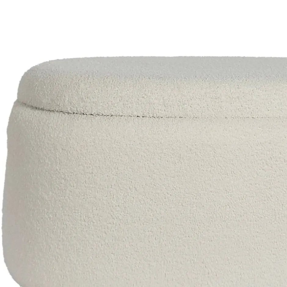 Wohnen Ovaler XL Hocker mit Stauraum-Truhe - Barracin