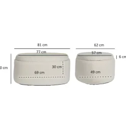 Wohnen Ovaler XL Hocker mit Stauraum-Truhe - Barracin
