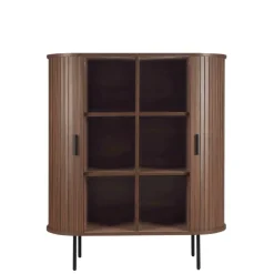 Wohnen Ovales Highboard mit Schiebetüren - Arura