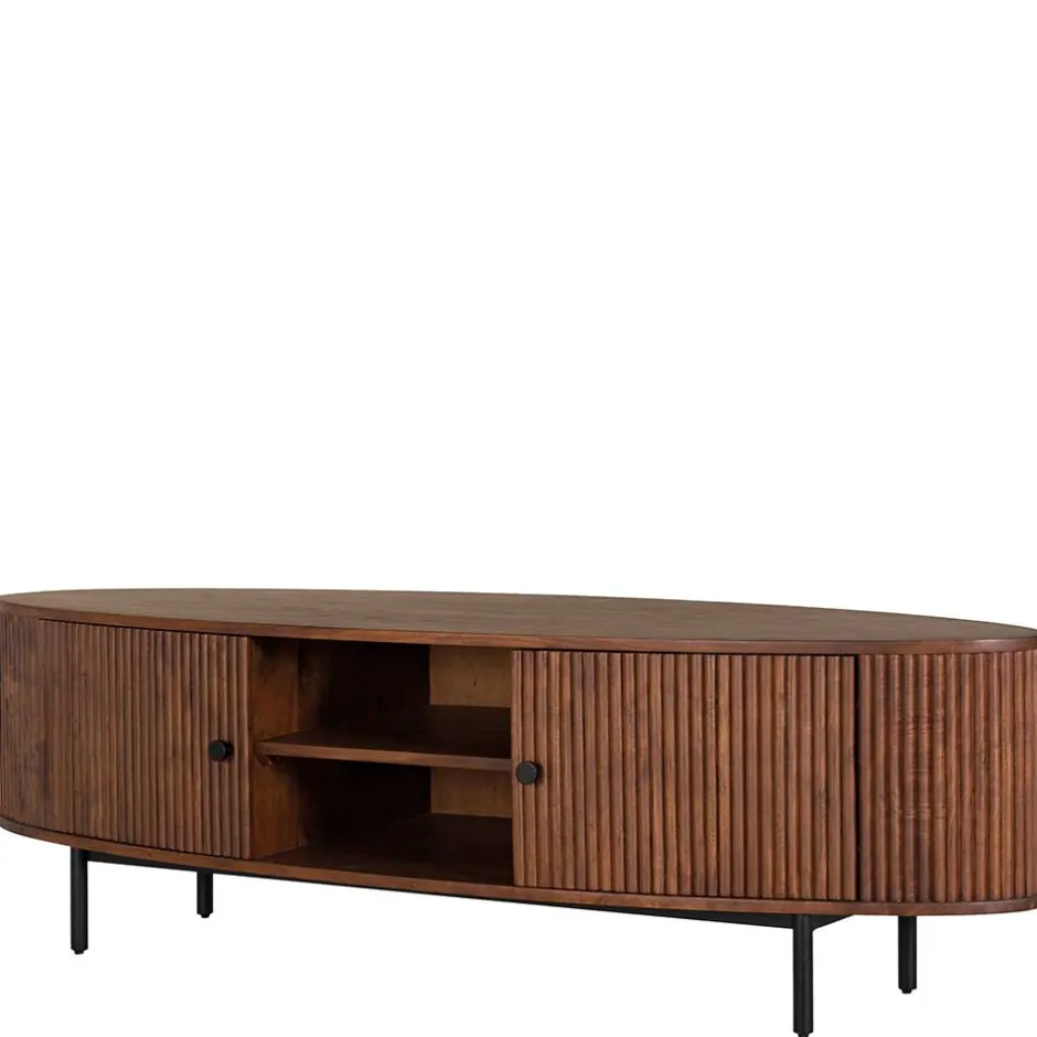 Wohnen Ovales Retro TV Lowboard aus Akazie - Chalil
