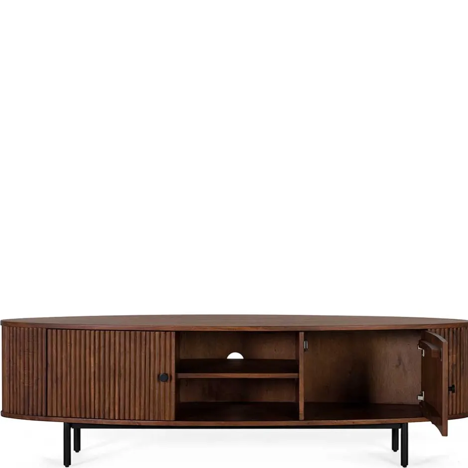 Wohnen Ovales Retro TV Lowboard aus Akazie - Chalil