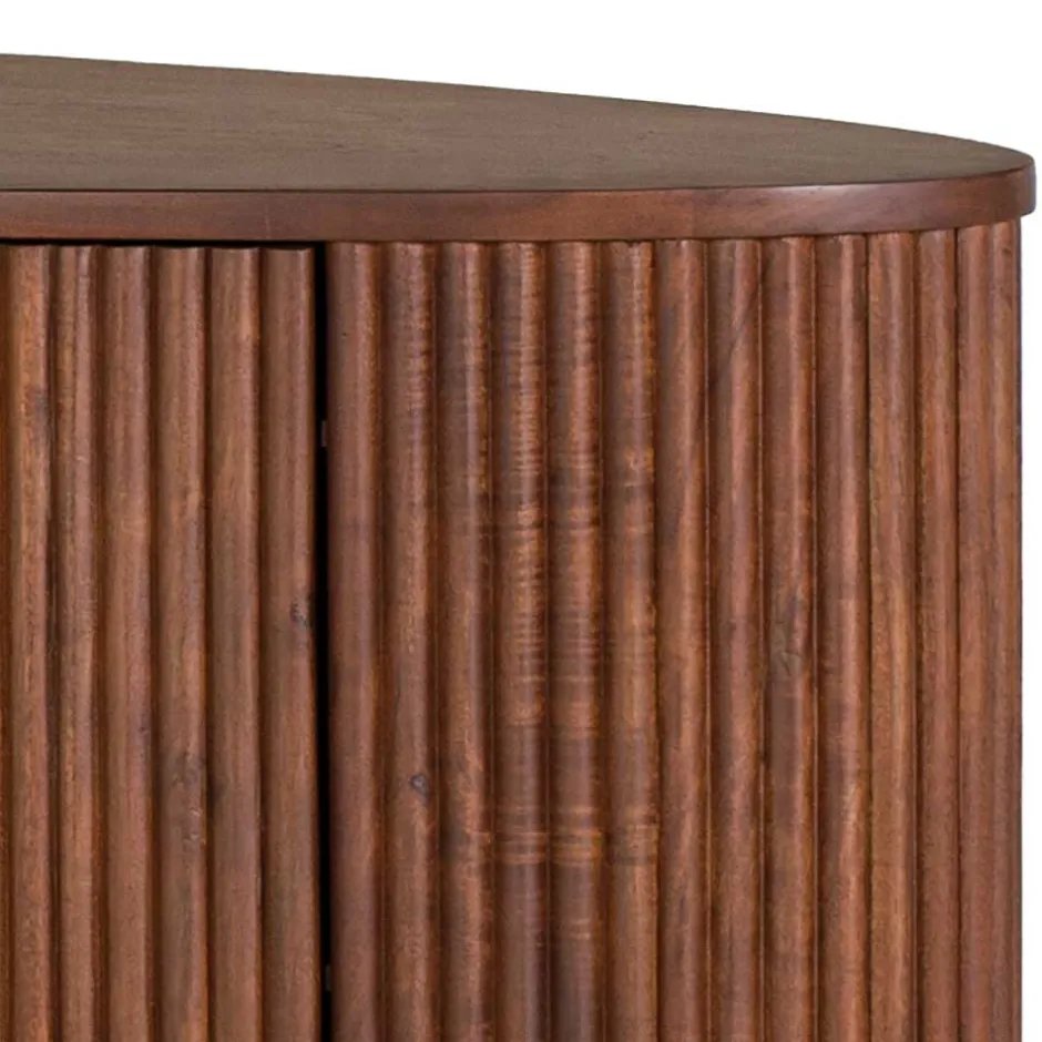 Wohnen Ovales Retro TV Lowboard aus Akazie - Chalil