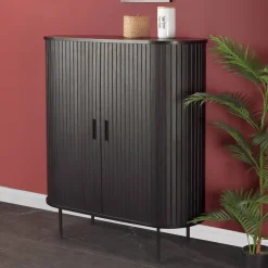 Ovales Schiebetüren-Highboard im Retro Design - Lurymav^Wohnen Outlet