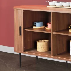 Wohnen Ovales Sideboard mit Schiebetüren - Arura