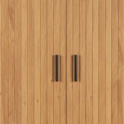 Wohnen Ovales Skandi-Highboard mit Schiebetüren - Barnetta