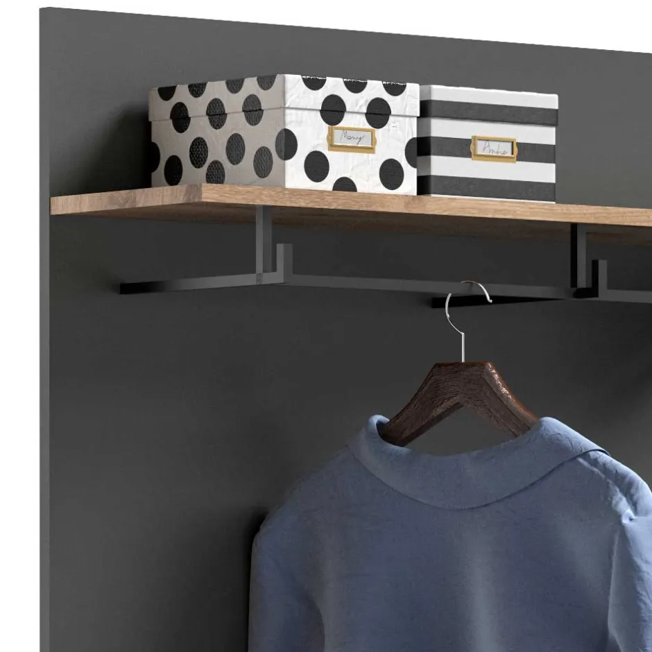 Paneel Garderobe mit Stange & 6 Haken - Catamaron^Wohnen New