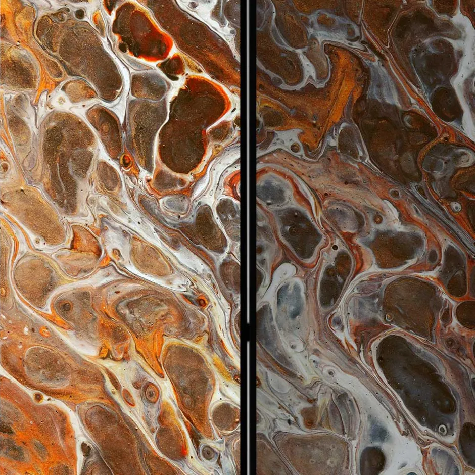 Paravent in Braun Grau Orange Schlieren - Bassy^Wohnen Outlet