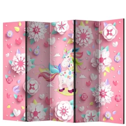 Paravent mit Einhorn Motiv in Rosa Bunt - Olenka^Wohnen Discount